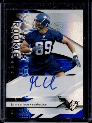 2008 SPx John Carlson Rookie Auto RC #1/399 Seahawks - Image 1 of 2