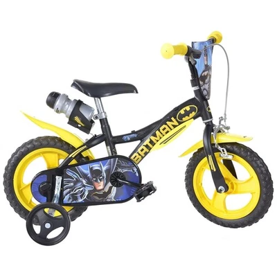 Kinderfahrrad 12" Neu Dino Bikes Batman Robuster Rahmen, Sichere Bremsen