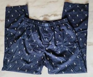 Polo Ralph Lauren Nachtwäsche Hose Herren Large Navy Pony Allover Print Pyjama - Bild 1 von 9