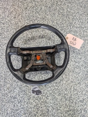 1990-1997 Mazda Miata MX5 Oem Black Leather Steering Wheel Horn  *Damage* - Image 1 of 4