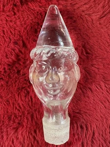 Vintage Depression Glas Figur Clown Elfenkopf Flaschenverschluss LESEN - Bild 1 von 17
