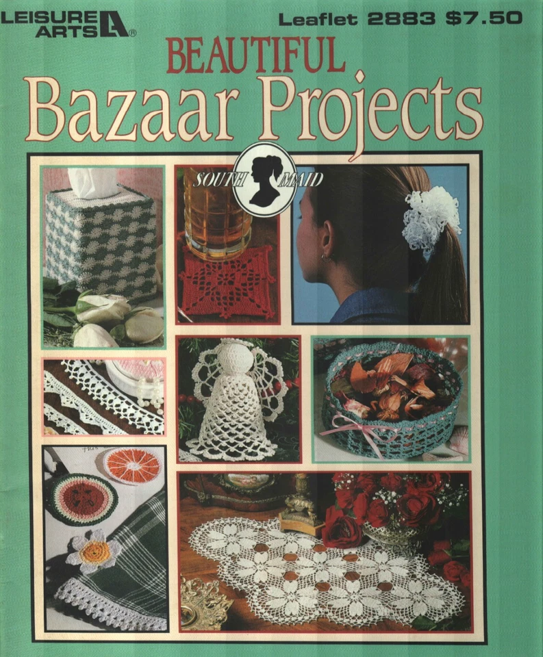 USED BEAUTIFUL BAZAAR PROJECTS 35 DESIGNS HOME DECOR CROCHET PATTERN BOOK - Image 1 of 4