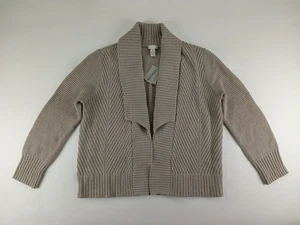 Neu mit Etikett Chicos Größe 3 Raleigh gerippter Strick-Cardigan Pullover helltaupe vorne offen - Bild 1 von 9