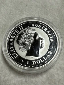 2002 Australian Kookaburra 1oz 0.999 Silver Coin In Capsule $1 One Dollar - Picture 1 of 2