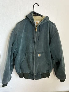 Giacca Carhartt vintage uomo grande tela verde trapuntata foderata indossata invecchiata - Foto 1 di 8