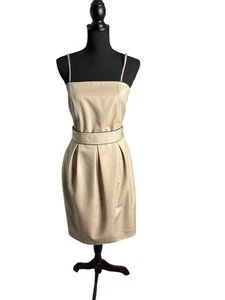 Nisse Women's Beige Sleek & Sophisticated Belted Dress Size 6 NWT - Picture 1 of 12
