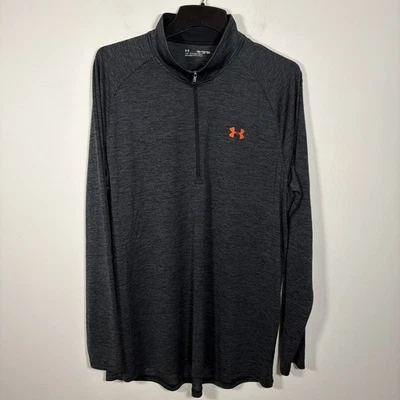 Camiseta deportiva ligera Under Armour 1/4 cremallera XXLT alta gris naranja con logotipo Foto 1 de 4