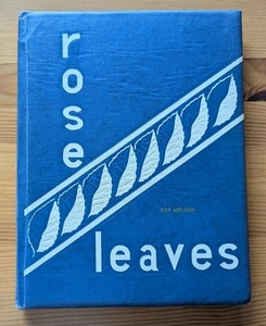 Vintage 1954 Roseville CA High School Rose Leaves Yearbook Blue & White Cover - Picture 1 of 10