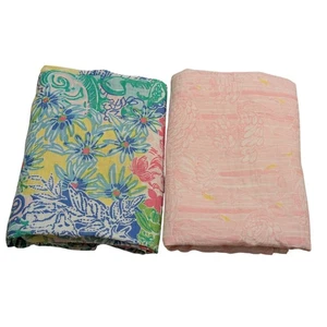Bundle of 2 Pottery Barn Kids Lilly Pulitzer Muslin Swaddle Organic Cotton 47" - Picture 1 of 9