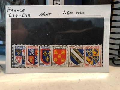 Dealer's Stock FRANCE 694 - 699; Mint, Hinged - Image 1 of 2