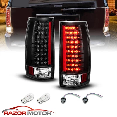 For 2007-2014 Chevy Suburban Tahoe GMC Yukon Black Metal LED Tail Lights Pair - Imagem 1 de 4