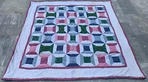 Vintage French Patchwork Throw Blanket Colorful Sofa Home Décor Quilt 200x187 cm - Picture 1 of 14