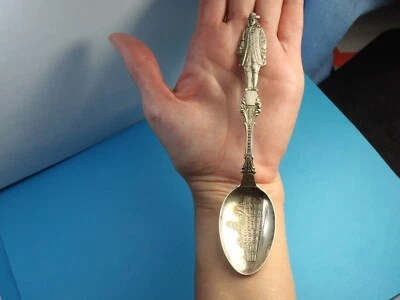 Sterling Silver Souvenir Spoon William Penn Independence Hall Philadelphia PA Foto 1 de 4