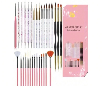 BITNOA NAIL CARE 31 STCK. Gel Nail Art Pinsel Punkte Malen Zeichnen Politur Pinsel Stift Werkzeuge Kit