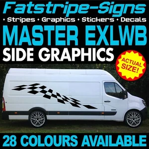 para adaptarse RENAULT MASTER EXLWB L4 PEGATINAS GRÁFICAS RAYAS CALCOMANÍAS CÁMPER FURGONETA - Imagen 1 de 2