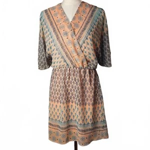 Peppermint Coral & Blue Patterned Spring Summer Small 0104 - Picture 1 of 6