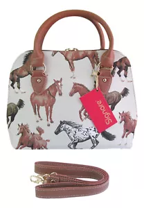 Tapestry Running horse Expandle handbag or shoulder bag with Ext Strap - Picture 1 of 5