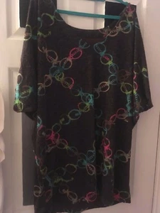 Traffic People peep shoulder dress/long Top, Multi grey size 14-16 uk large - Picture 1 of 6