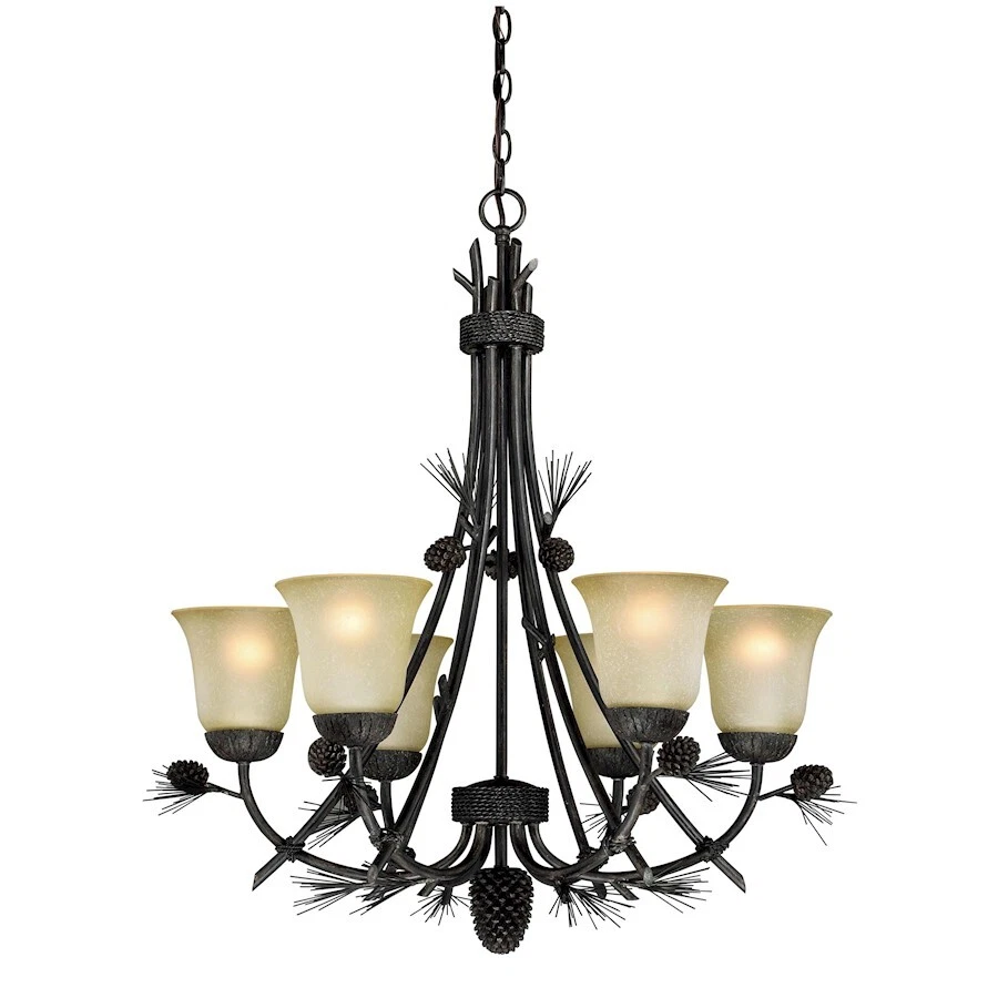 Vaxcel Lighting H0170 Sierra up Light Chandelier Black Walnut