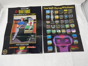 VINTAGE 1987-88 NINTENDO PLAYING WITH POWER ROB ROBOT & QUATERBACK 2 POSTERS - Picture 1 of 6