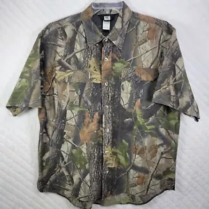 Walls RealTree Camo Sz Large Short Sleeve Button Up Shirt Camouflage Hunting - Picture 1 of 7