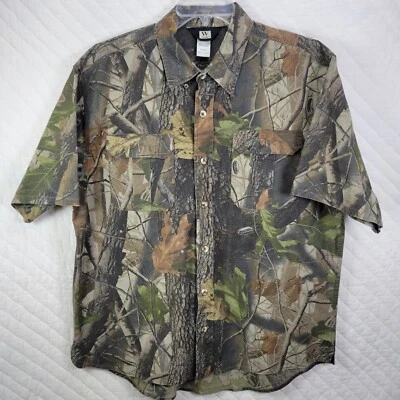 Walls RealTree Camo Sz Large Short Sleeve Button Up Shirt Camouflage Hunting - Image 1 of 4