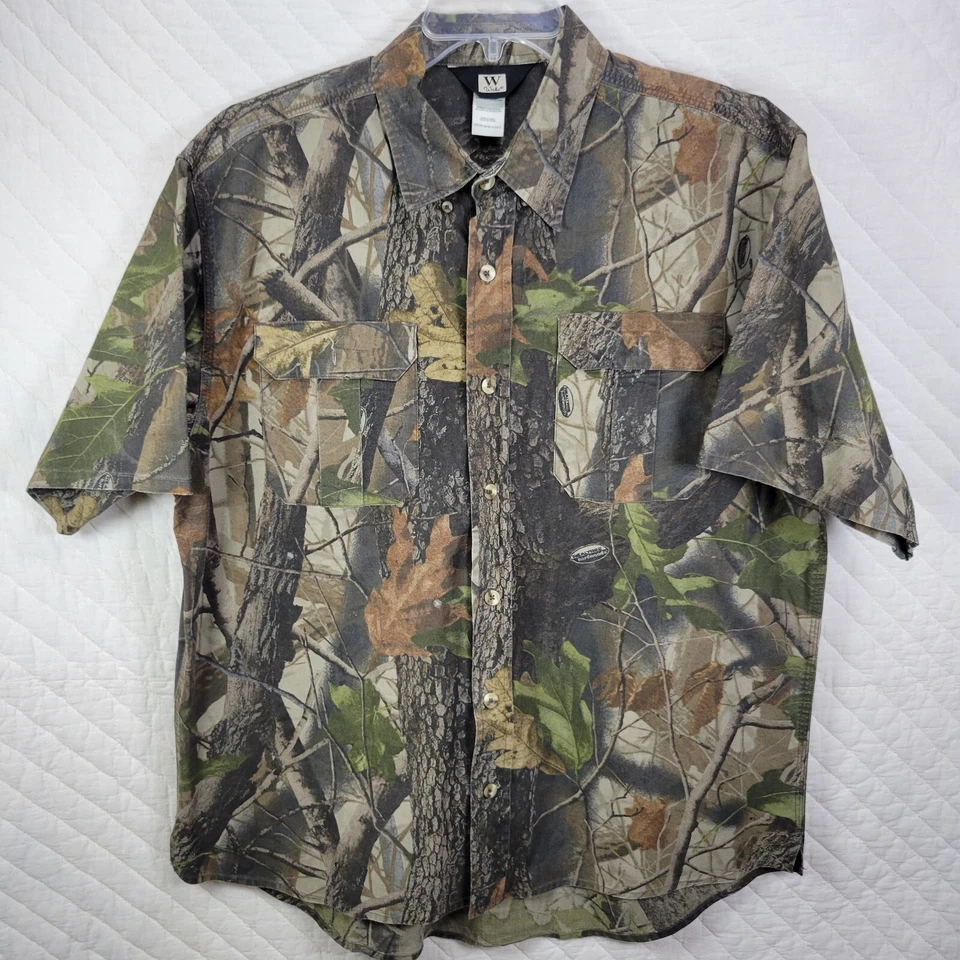Walls RealTree Camo Sz Large Short Sleeve Button Up Shirt Camouflage Hunting - Image 1 of 4