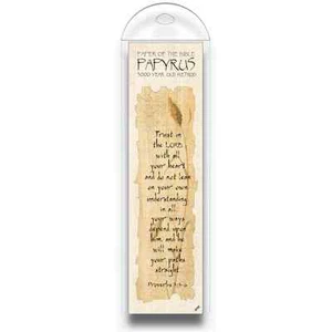 Authentic Papyrus Bookmark w Bible Verse-Trust in the LORD with... Prov 3:5-6 - Picture 1 of 2