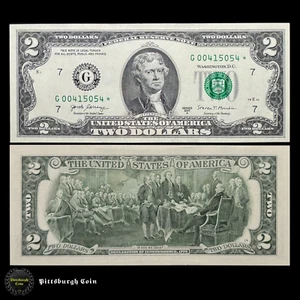 2017 A $2 Two Dollar Bill Star Note FR 1941-G* XF/AU 640k Print Run G7 RARE - Picture 1 of 2