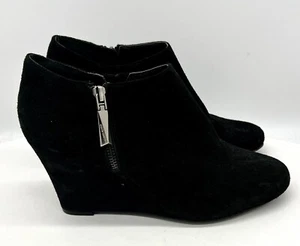 Vince Camuto Suede Ankle Booties w/ 3.5”Wedge Heel & Zippers -9.5 *Ships Fast - Picture 1 of 9