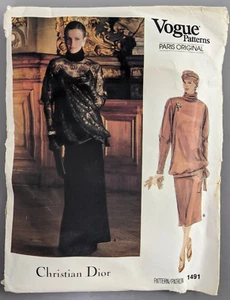 Vogue Schnittmuster 1491, Christian Dior Abendkleid Gr. 8 Paris Vintage 80er NEU - Bild 1 von 6