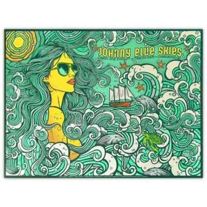 Johnny Blue Skies Poster 5/23/25 Charleston SC Signed & Numbered #/55 Artist Ed - Foto 1 di 1