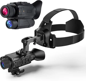 Digital Infrared Head-Mounted Night Vision Monocular for Enhanced Viewing - Picture 1 of 5