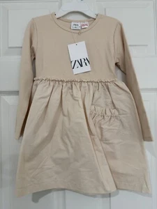 Zara Little Girls Long Sleeve Dress Size 5 New - Picture 1 of 3