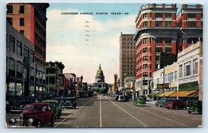 Postal de Congress Avenue en Austin Texas década de 1940 - Imagen 1 de 2