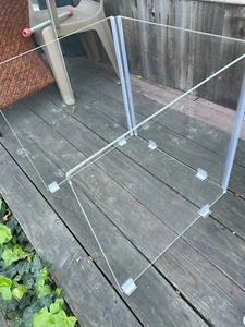 Desktop Protective Acrylic Shield/Sneeze Guard/Desk Divider with 3 Sided Panels - Picture 1 of 8