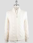 Gran Sasso White Virgin wool Cashmere Viscose Sweater Full Zip GS257 Man