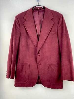 Saks Fifth Avenue Oxblood Microfibre  Two-Button Men Blazer Size M - Image 1 of 4