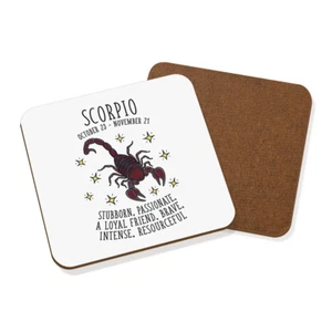Scorpio Horoscope Coaster Drinks Mat - Horoscope Star Sign Zodiac Birthday - Picture 1 of 1