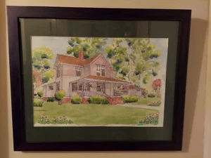 JAMES M KUNKLE "LYNCH RESIDENSE" ORIGINAL PEN & INK AQUARELL SIGNIERT - Bild 1 von 10