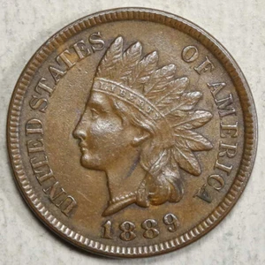 Centesimo indiano 1889, non circolato, marrone base Unc 0323-06 - Foto 1 di 3