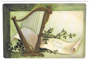 Vintage St Patrick's Day Postcard RETRO Textured NEW REPRINT Antique Remember - Picture 1 of 2