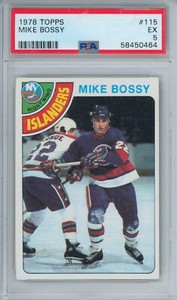 🏒1978 Topps Mike Bossy #115 Psa 5 Rc HOF Hockey Rookie Vintage NY Islanders 79