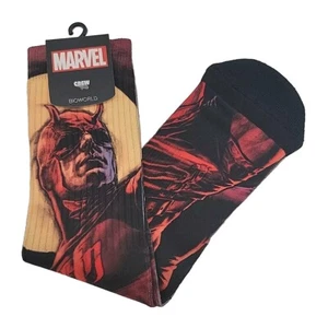 Daredevil Men's Crew Socks Sublimated 1 Pair Marvel Comics Red Suit Moon - Picture 1 of 5
