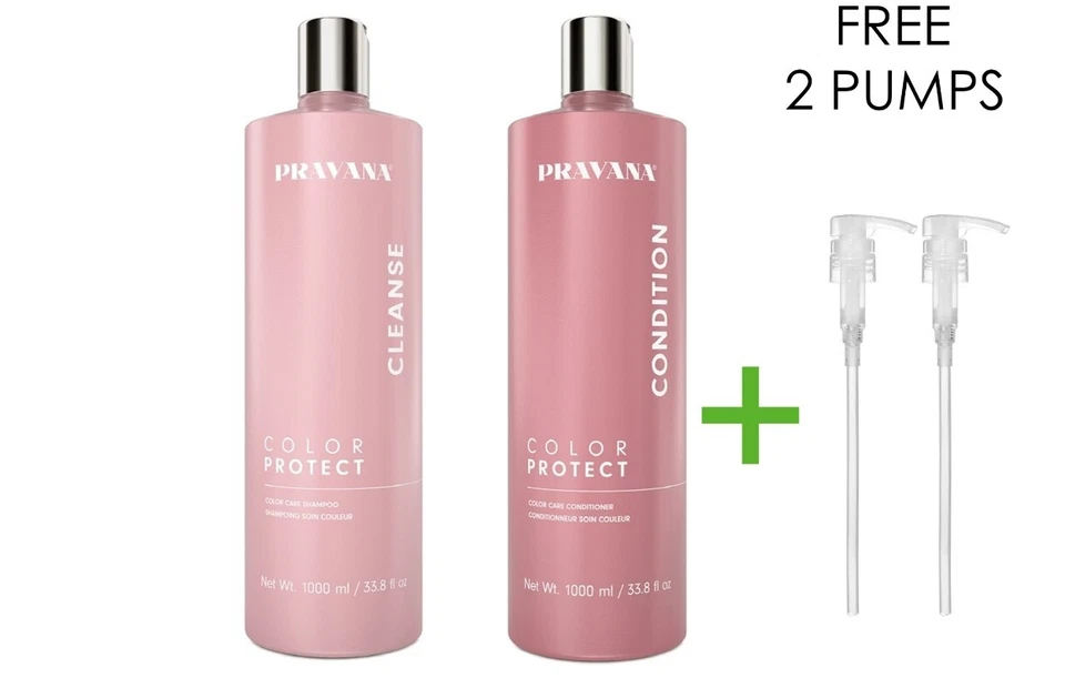Pravana Color Protect Shampoo & Conditioner 33.8oz Duo + 2 Free Pumps/Hot Deal ! - Image 1 of 1