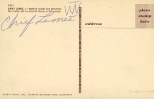 CHIEF LEMEE - PICTURE POST CARD SIGNED - Picture 1 of 2