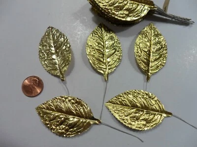 Hojas de rosa vintage de lámina de oro única hechas en Japón - 1 docena Foto 1 de 2