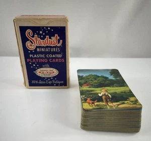 Vintage Stardust Miniature Nu-Vue Plastic Coated Playing Cards - Made in USA - Picture 1 of 7