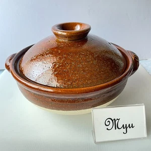 Japanese DONABE Earthen Clay Pot Old-IGA Ware AME Blown Glazed Pottery Casserole - Picture 1 of 13