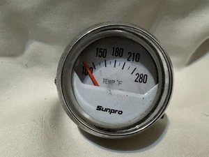 Sunpro Water Temperature Gauge White Face 280 Degree  - Picture 1 of 6